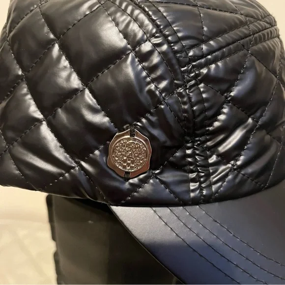Vince Camuto black baseball cap with adjustable back strap. - Picture 3 of 6